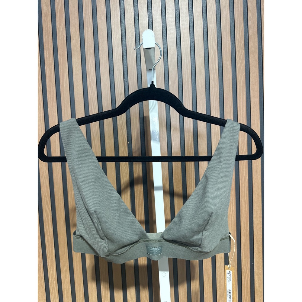 SKIMS NWT Cotton Rib Plunge Bralette - Size 3X